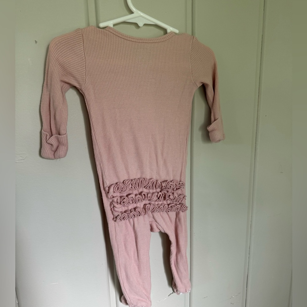 Ribbed Caden Lane Pink Zippie 0-3M